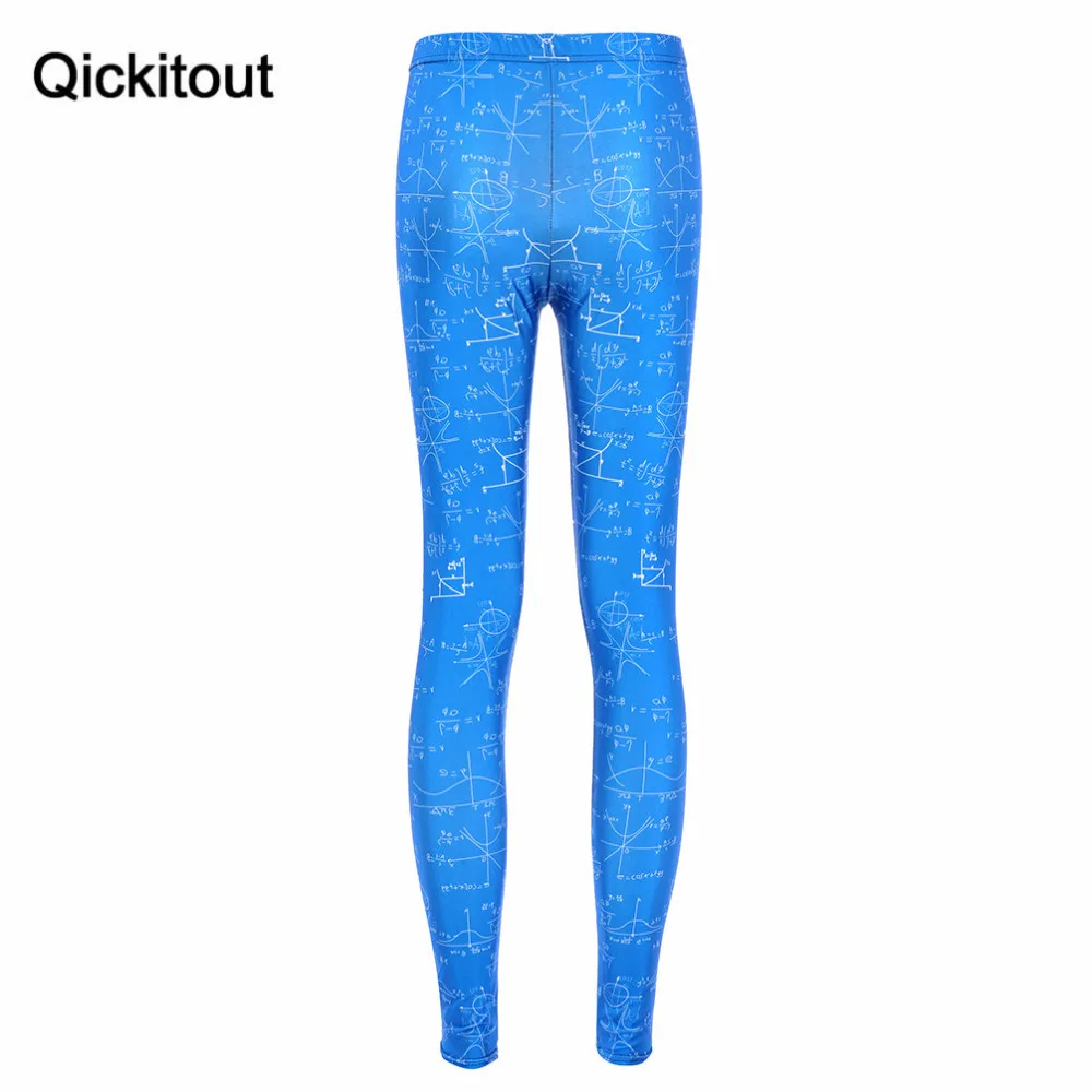 Леггинсы Qickitout 2016 для фитнеса женские леггинсы с принтом математических формул