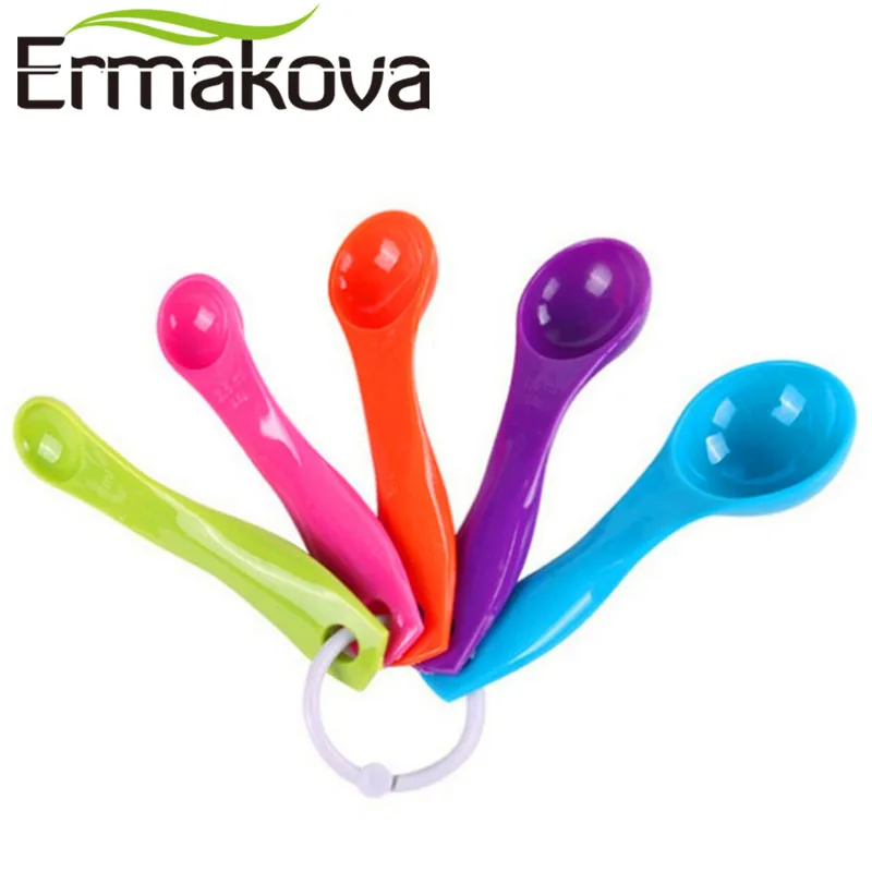 ERMAKOVA(1/2. 5/5/7,5/15 мл) мерная ложка набор из 5 Разноцветные Пластик мерная ложка для сухих жидких ингредиентов инструмент для выпечки