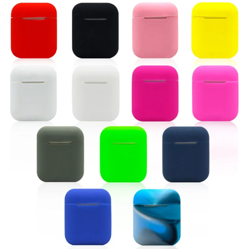 2018 новый силиконовый чехол ярких цветов для Apple AirPods Мягкий защитный наушников