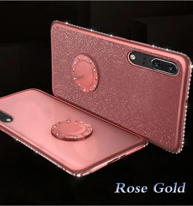 Алмазная Магнитный чехол с кольцом держателем для пальца на Honor 8X 7X huawei P20 Lite