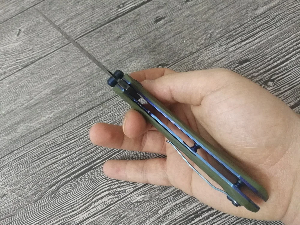 Тактический складной нож JohnnyJamie Dogbug C814GPFGBK D2 лезвие с зеленым лезвием G10 ручка