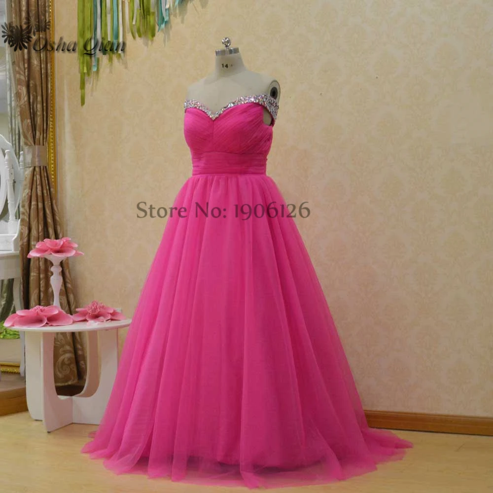 Vestido De Festa Longo 2016 Fuschia плюс Размеры Длинные бальное платье для выпускного вечера