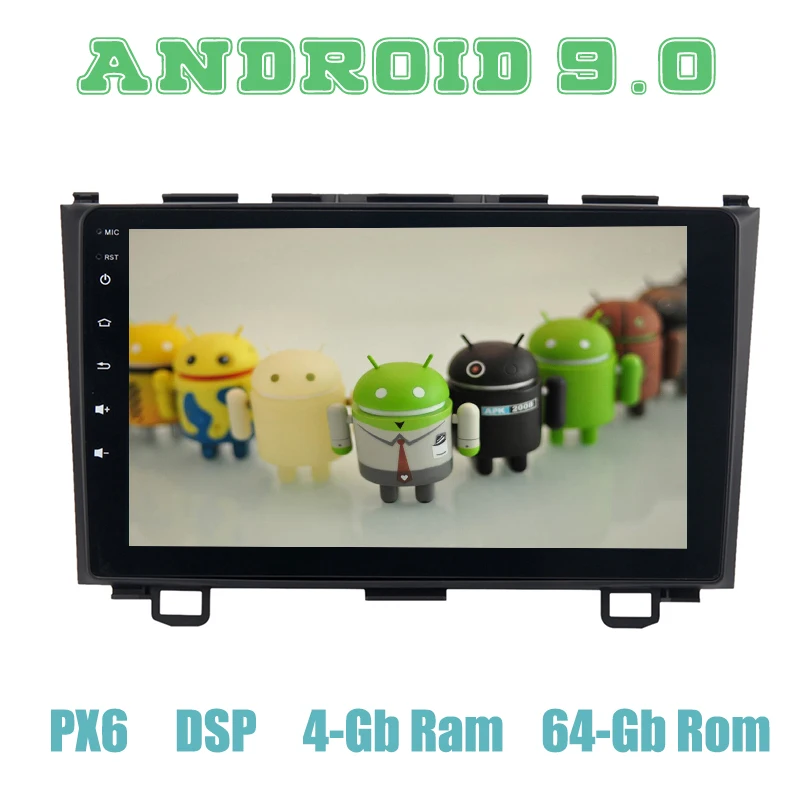 Автомобильный мультимедийный плеер 9 дюймов IPS PX6 Android 0 GPS для honda CRV 2007-2011 с 4 + 64 ГБ |