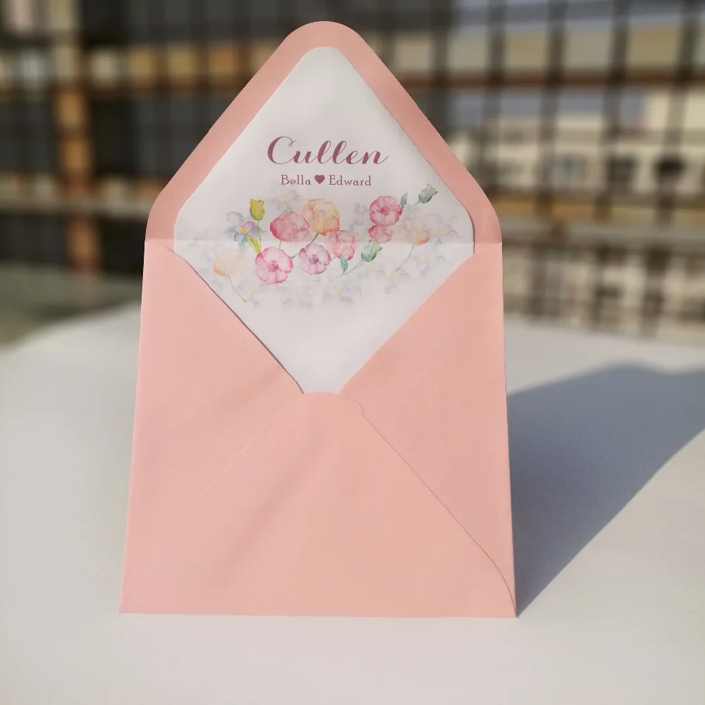 30 шт./лот цветной цветочный дизайн с персонализированной подкладкой конверт