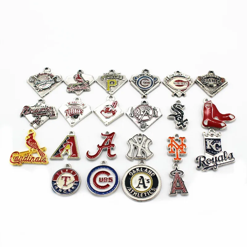 Горячая Распродажа Mixs 20 шт./лот эмаль спортивная подвеска бейсбольная подвески
