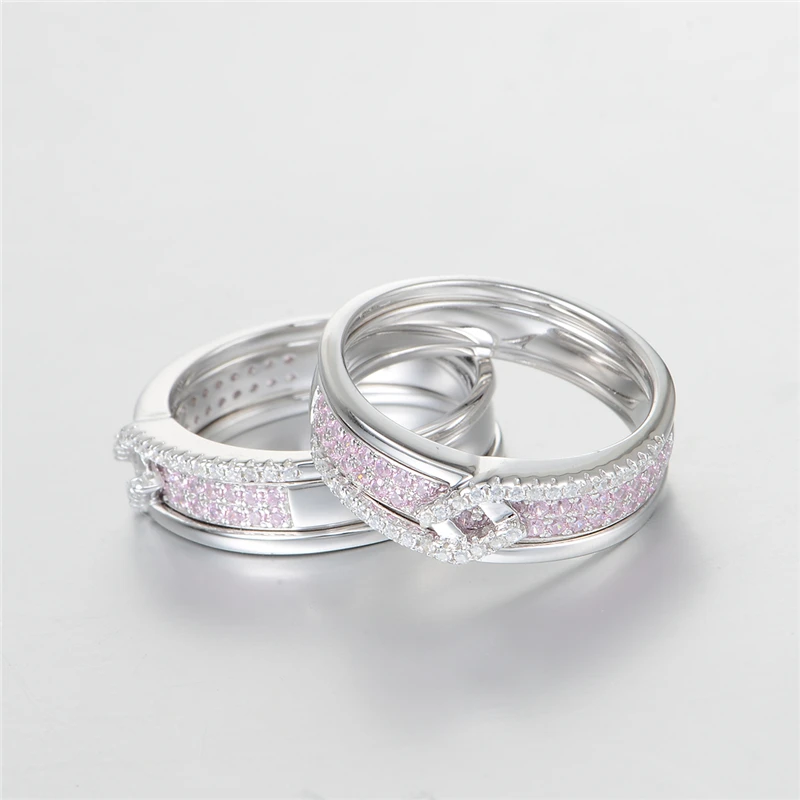Женское кольцо из серебра 925 пробы с натуральным розовым камнем|silver women ring|anillos plata