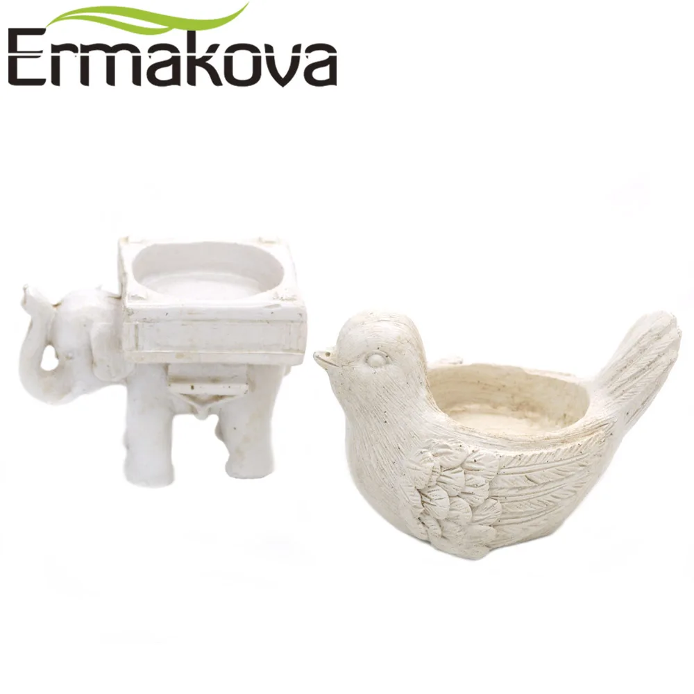 ERMAKOVA 2 шт./компл. подсвечник из смолы в виде птицы слона чайсветильник статуя