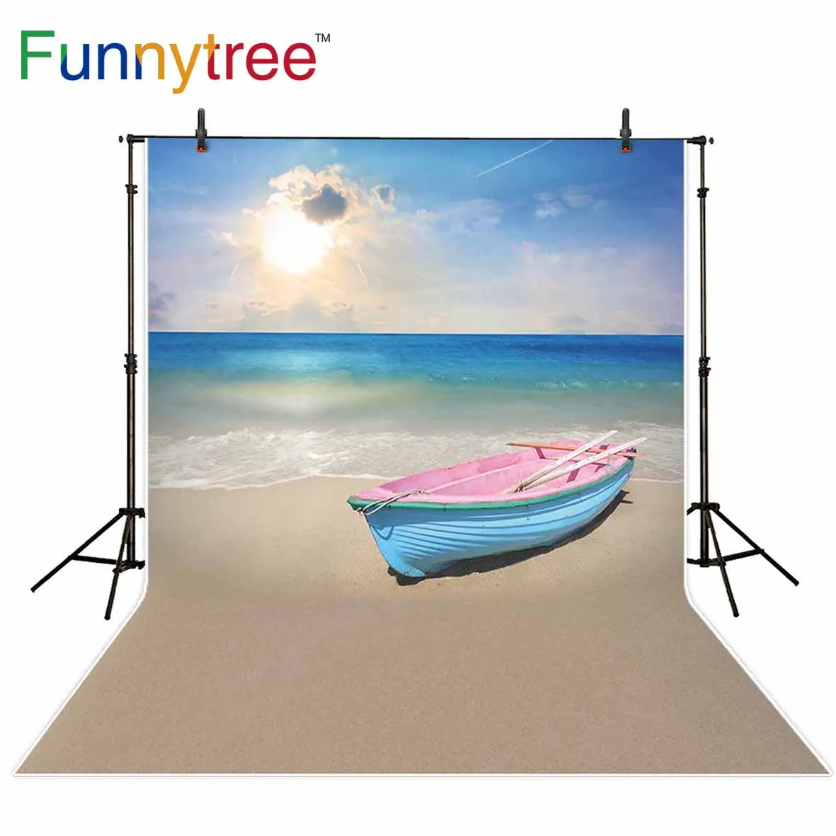 Funnytree backgrounds for photo studio beach sea nature boat summer sunshine professional backdrop photobooth photocall | Электроника