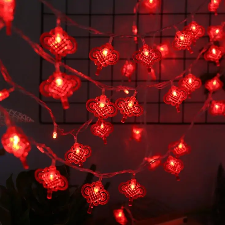 20/40/50/80/100LED китайский узел фонарь гирлянда красный Весна фестиваль уличное