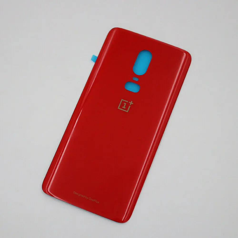 Red Для Oneplus 6 задняя крышка в Батарея крышка Стекло задней стороны специально для Корпус задний Чехол Oneplus 6 Батарея двери Запчасти для авто мобильного телефона Oneplus 6 задняя крышка - Цвет: Red