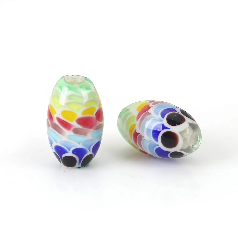 DoreenBeads бисерами из окрашенным стекла Стекло японский Стиль бусины баррель рыбьей
