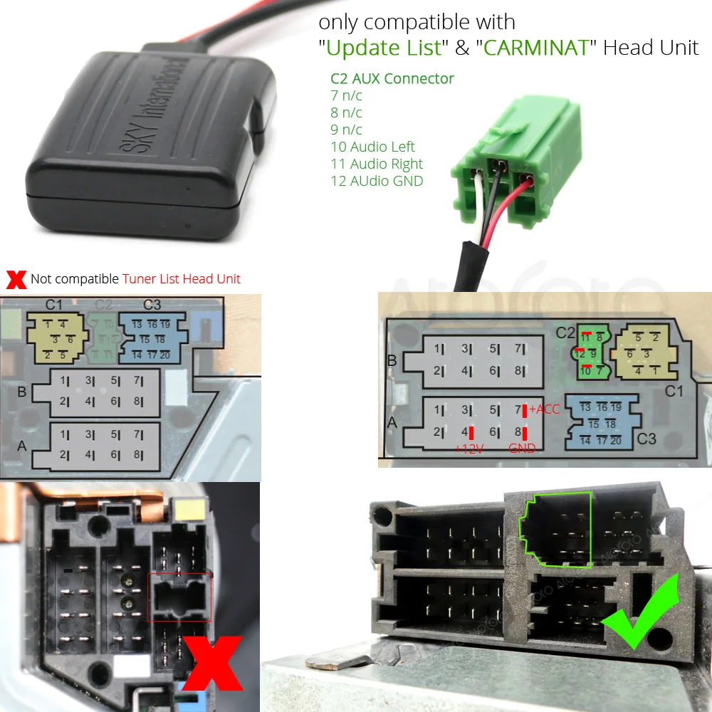 Автомобильный Bluetooth модуль 6 Pin MINI ISO Кабельный адаптер для Renault Updatelist Радио стерео
