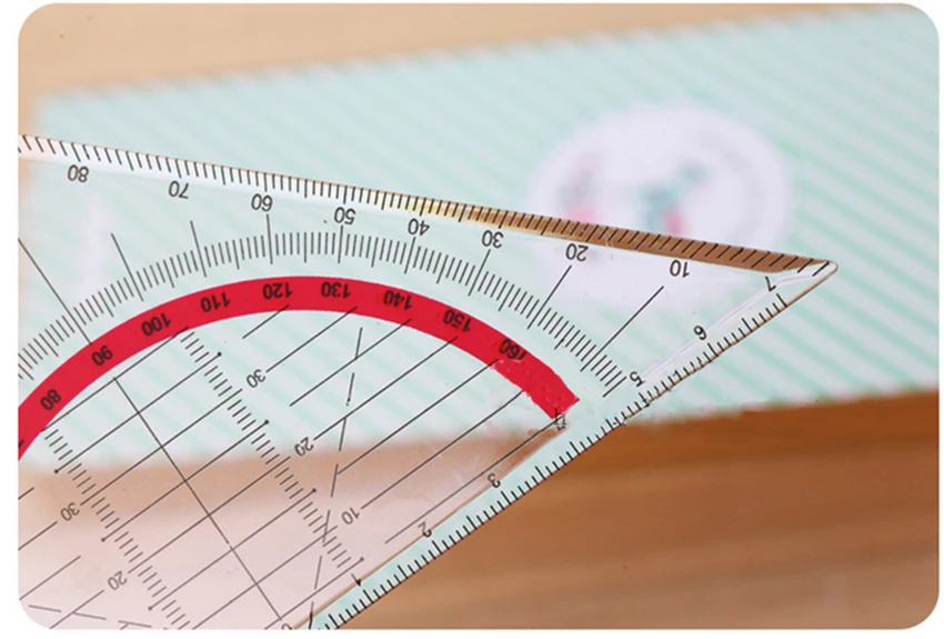 1PC Students Stationery Multi-functional Triangular Ruler Protractor Coordinate Ruler Math Learning Drawing Measuring Tools