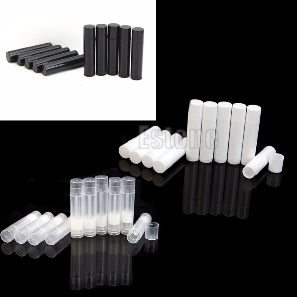 

50PCS 5ML Cosmetic Empty Chapstick Lip Gloss Lipstick Balm Tube + Caps Container