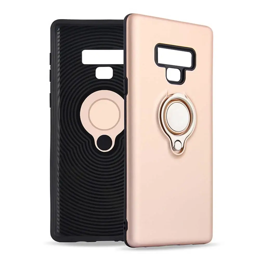 IMIDO Магнитный чехол для телефона для samsung Galaxy Note9 8 S9 S8 Plus S7 Edge A8 скрытый держатель с кольцом и подставкой задняя крышка из ТПУ чехол - Цвет: Rose Gold