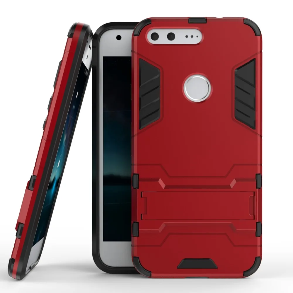 New Rugged Armor Case for Google Pixel XL Tough Shockproof Shield Armour with Bracket Kickstand fundas | Мобильные телефоны и