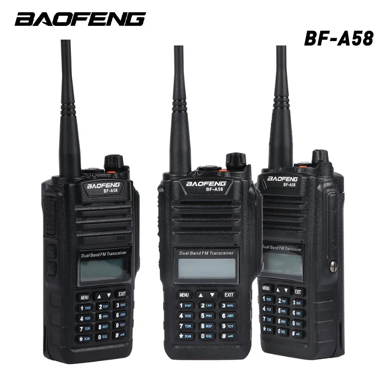 2pcs/lot Baofeng BF-A58 IP67 Waterproof Walkie-talkie Professional Multiband Two Way Dual Band 10km Radio Hf Transceiver