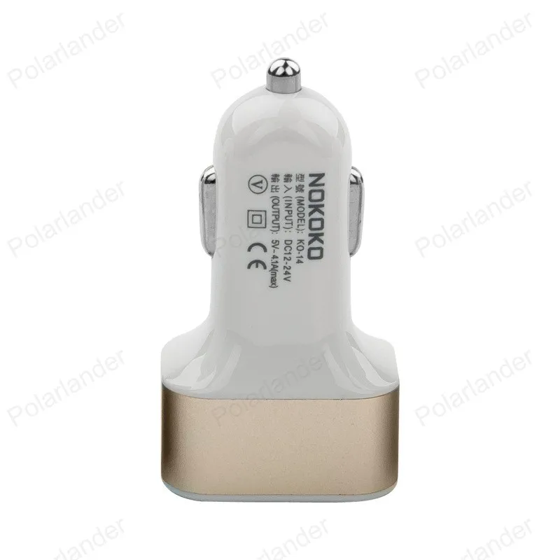 Автомобильное зарядное устройство с тремя USB квадратными портами высокой