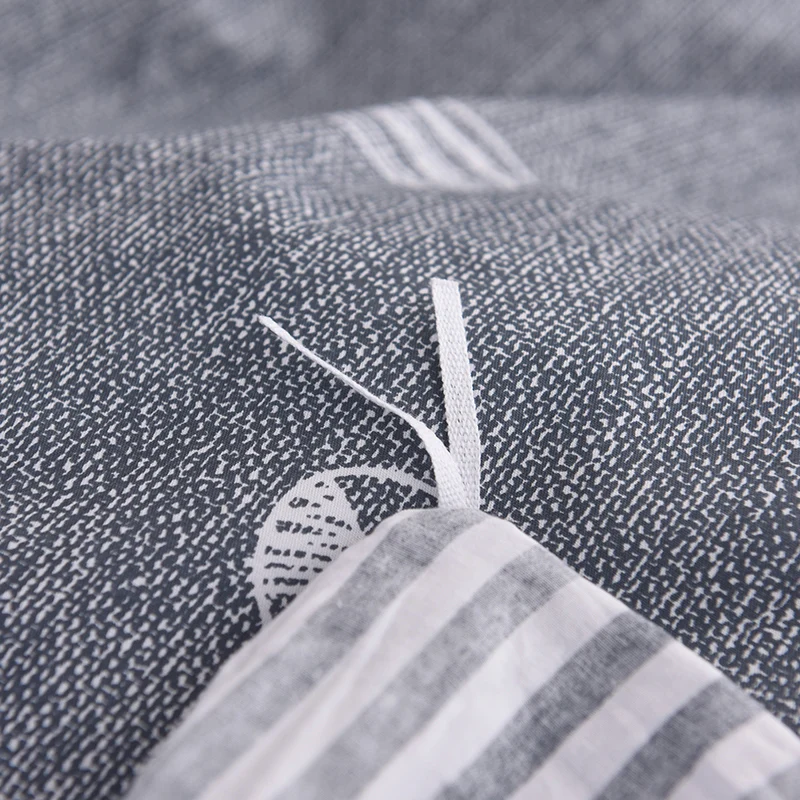 Стильный серо черный мультяшный узор 100% хлопок мягкое постельное белье