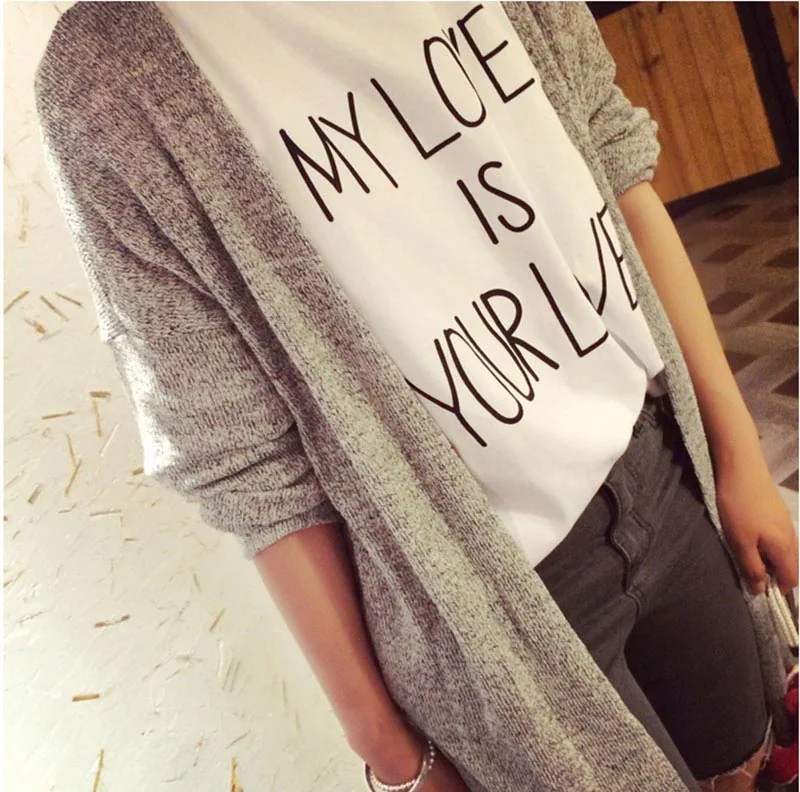 2018 Cardigan Women Casual Sweet Gray Black Crochet Knitted Blouse Long-sleeve Tops Long Sweaters Cardigans 61765 |