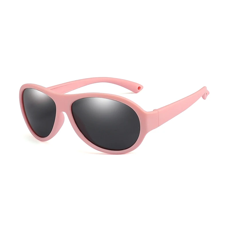 pink grey Детские солнцезащитные очки 1,5-11 лет голубого цвета для девочек и мальчиков, легкие гибкие очки компьютерные рамки UV400 для безопасности ребенка солнцезащитные очки - Цвет линз: pink grey