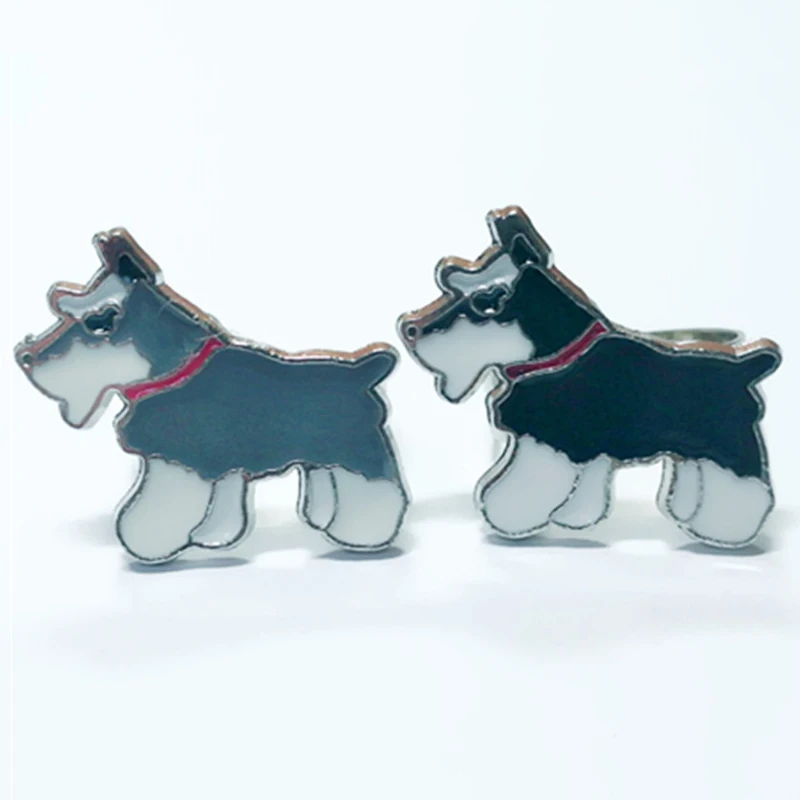 Мужское и женское кольцо из цинкового сплава Schnauzer регулируемое серебристого