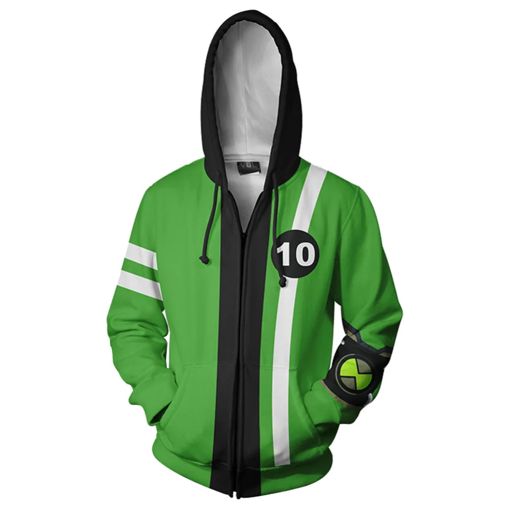 Бен 10 Косплей инопланетянин сила конечная Omnitrix зеленая куртка толстовка Бенджамин костюм Толстовка инопланетяне сила Мальчики десять Ben10 Толстовка