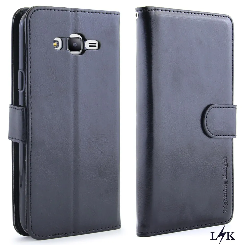 Для J7 2015 Случае LKKickstand Функция] PU Кожаный Бумажник Чехол Откидная Крышка