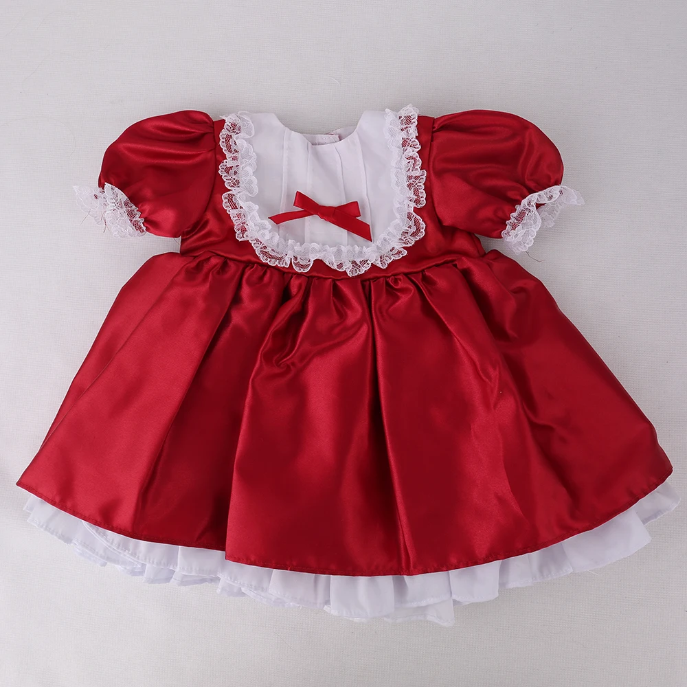 NPKDOLL Reborn Baby Doll Одежда для девочек 0 3 месяцев принцесса платье красное мягкое Лето
