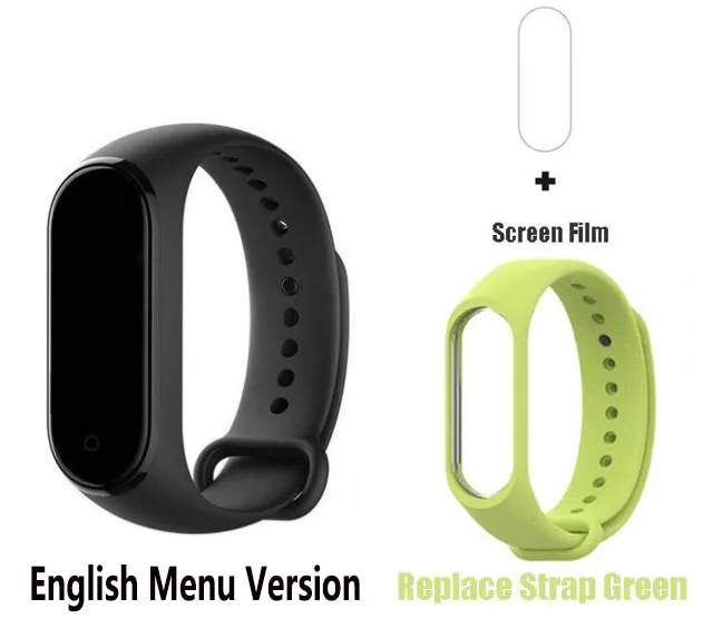 add green belt Xiaomi mi Band 4 новейший музыкальный Смарт mi band 4 браслет пульсометр фитнес 135 мАч цветной экран Bluetooth 5,0 - Цвет: add green belt