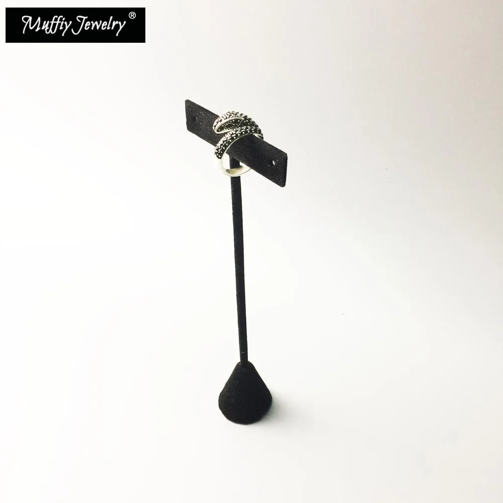 Открытое черное кольцо в виде змеи модные блестящие ювелирные украшения