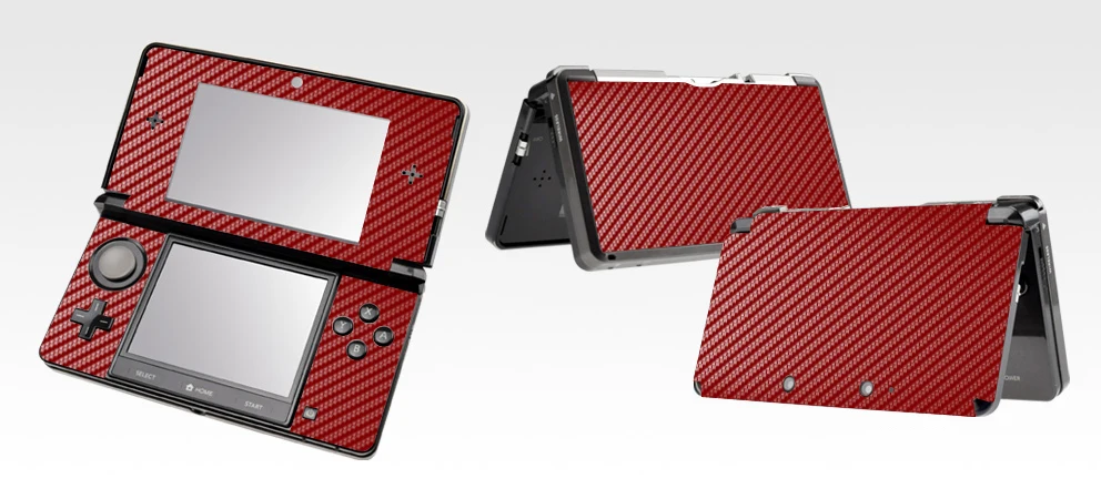 Виниловая защитная пленка из красного углеродного волокна для Nintendo 3DS|protector