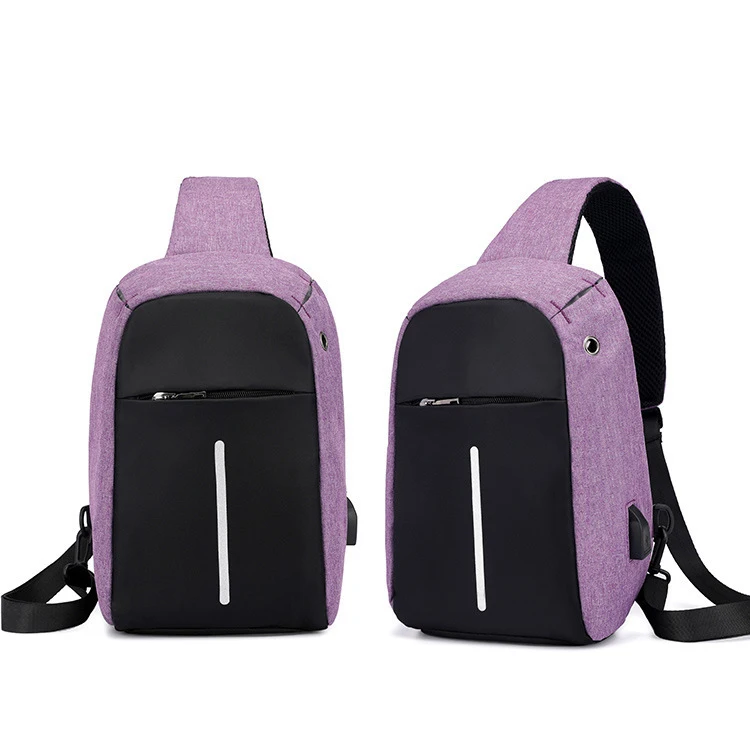 Мужская сумка через плечо маленькая с usb зарядкой водонепроницаемая нагрудная