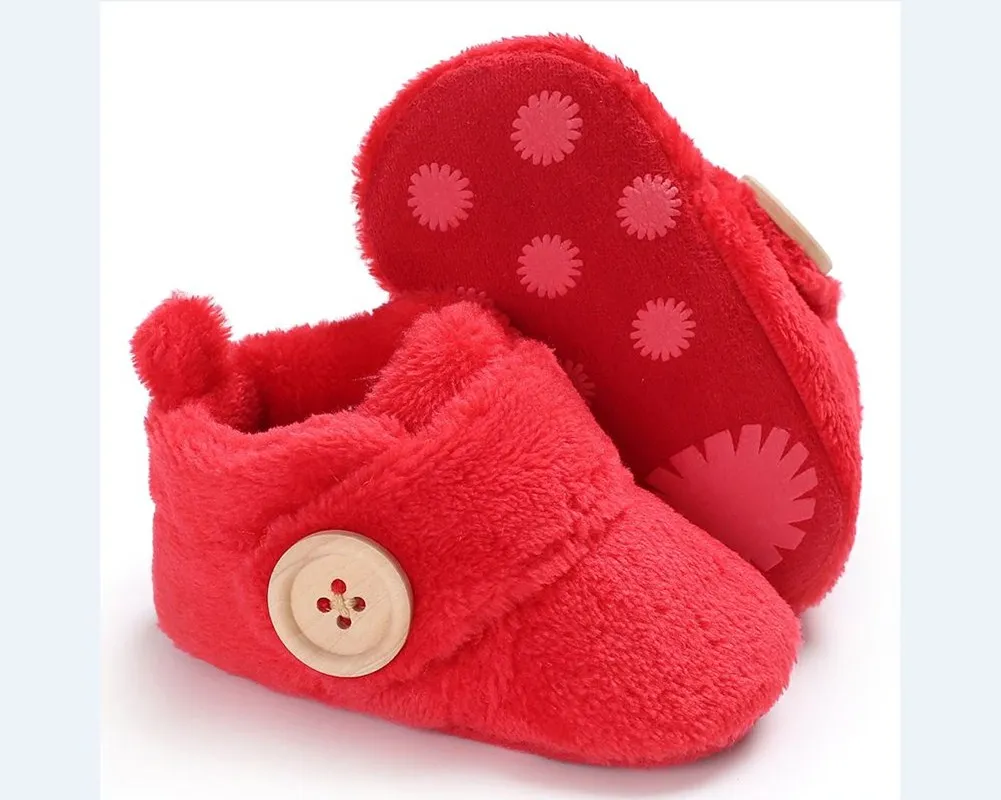 Красный Emmababy милый Детская обувь Хлопок Детские кроватки обувь для малышей Мягкая обувь 0-18 месяцев - Цвет: Красный