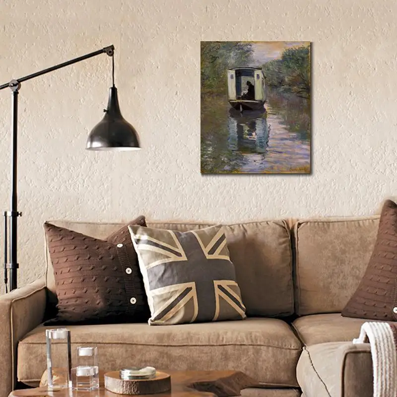 Картина маслом Клода Моне ручной работы высокое качество Le Bateau Atelier (The Boat Studio)