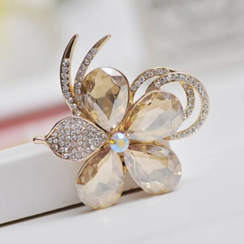 ZOSHI брендовая Роскошная бижутерия большие Кристальные цветы Женская Бутоньерка