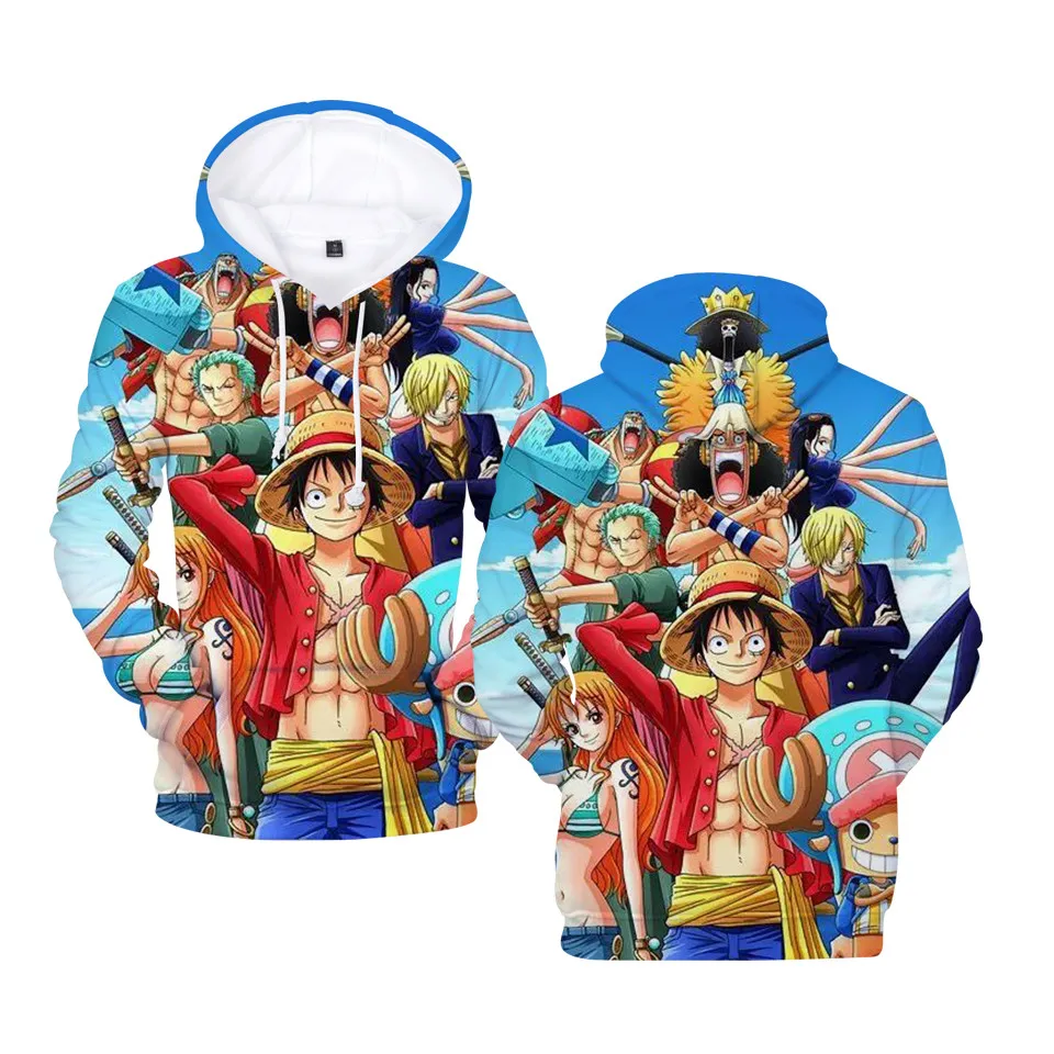 Аниме цельные толстовки с 3D принтом пуловер свитшот обезьяна д Луффи Спортивный