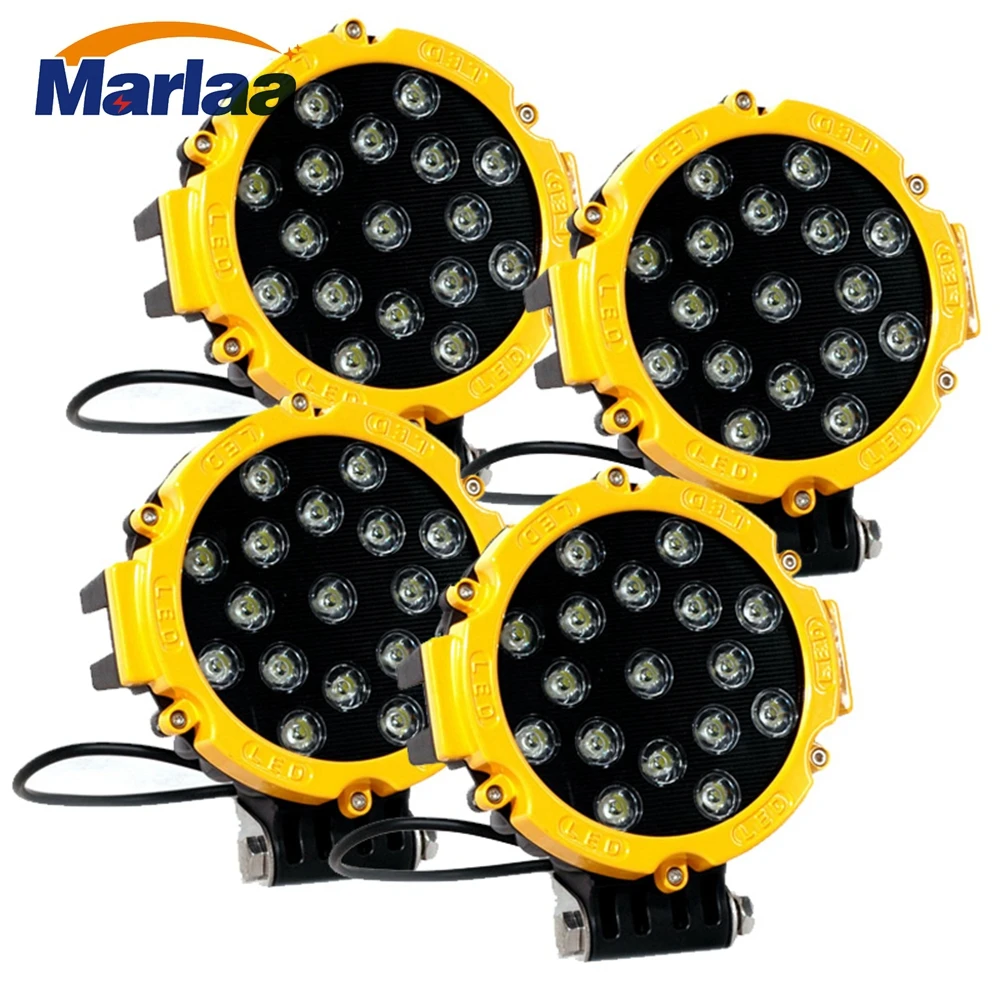 4 шт. 7 дюймов 12V 24V 51 Вт светодиодный рабочий внешнее освещение для трактор ATV