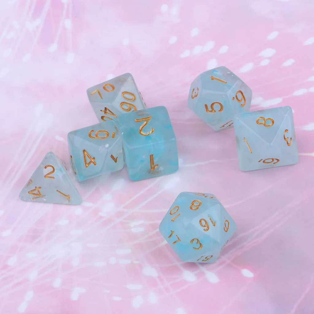 7 шт драгоценные камни акриловые многогранные кости для D& D TRPG Кубок Игра настольная игра ролевые игры, D4 D6 D8 D20