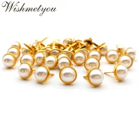 wishmetyou 50pcs 12 5mm gold color pearl beads diy photo album frame brads accessories decor embellishment scrapbook chram brads