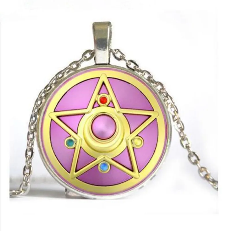 

1Pcs NEW Silver Anime Sailor Moon Jewelry Glass Dome Pendant Necklace