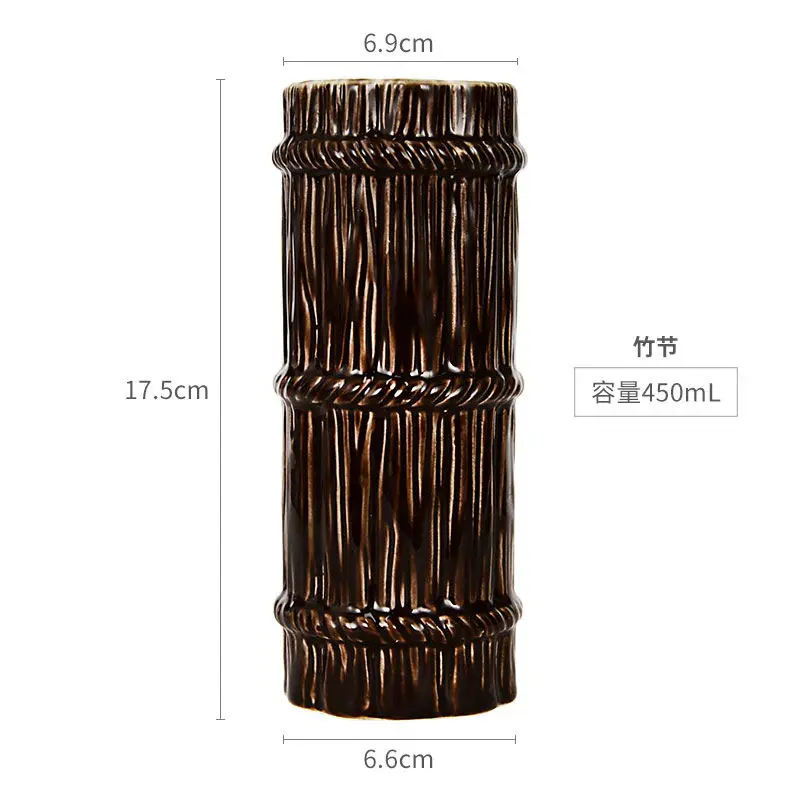 Гавайские кружки Tiki, Коктейльная чашка, пивная кружка для напитков, кружка для вина, керамические кружки Tiki, отлично подходят для коктейльных напитков - Цвет: A