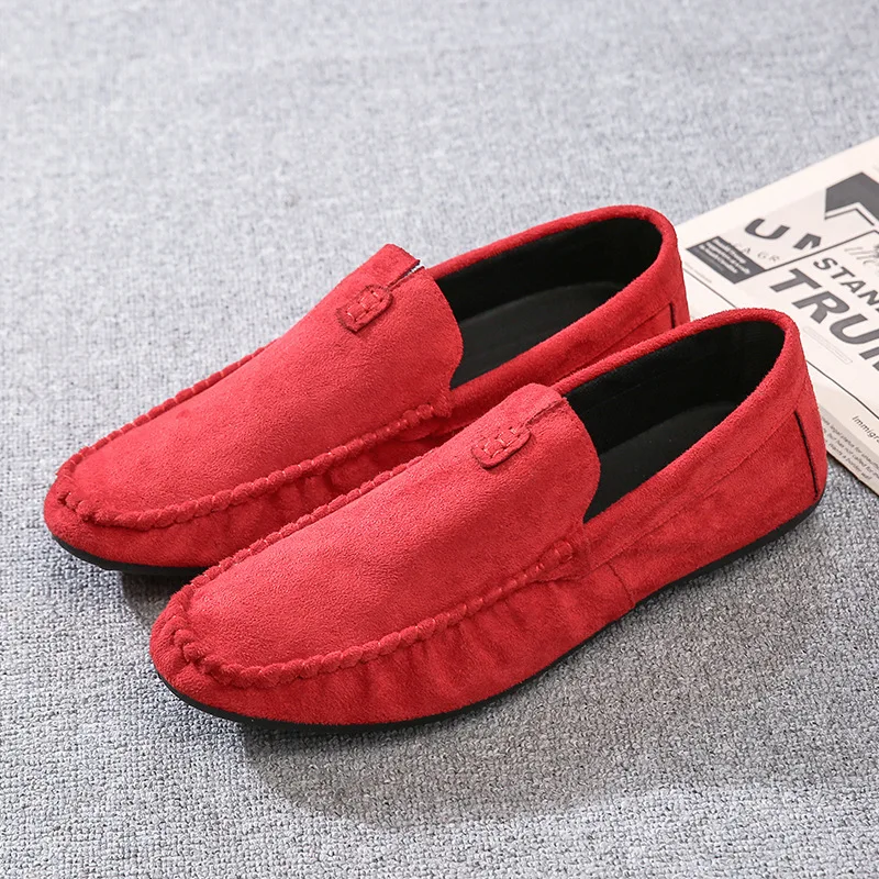 New Arrival Men Casual Shoes Fashion Solid Flock Low Price Mens High Quality Man Bean Slip On Flats Loafer 2019 Spring | Обувь