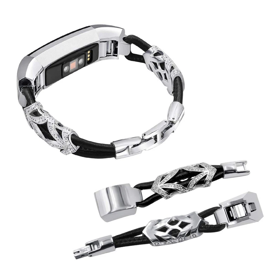 Ремешок для часов из нержавеющей стали кожаный браслет Fitbit Alta сменный Браслет