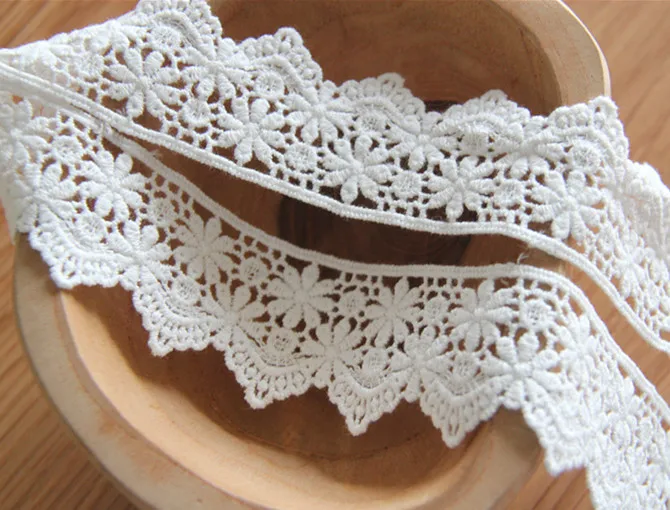 

10 yard 3.5cm 1.37" wide ivory cotton tapes lace trim ribbon ML25L8