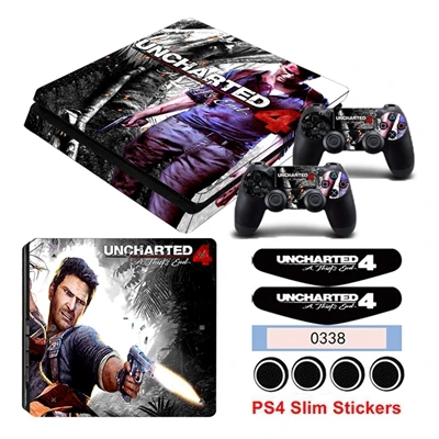 YSP4S-0255 Uncharted 4 виниловая игровая наклейка для Playstation 4 Slim PS4 Slim консоль и чехол наклейки и защитное устройство для контроллеров - Цвет: YSP4S-0255