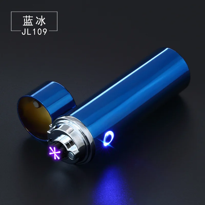 Blue Новинка, 6 дуговая зажигалка, Безопасная электрическая зажигалка для сигарет, металлическая перезаряжаемая USB Зажигалка, шесть крестовых дуговых импульсов для табака с сорняками - Цвет: Blue