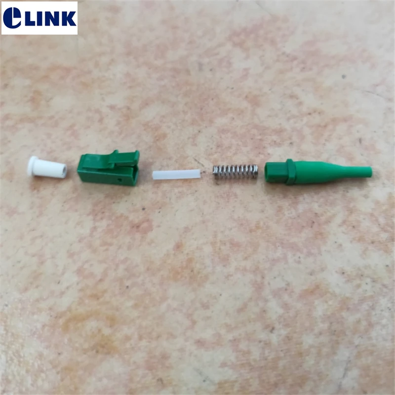 1000pcs LC/APC fiber optic connector kits without ferrule SM 0.9m green LC APC optical fibre accessories free shipping ELINK