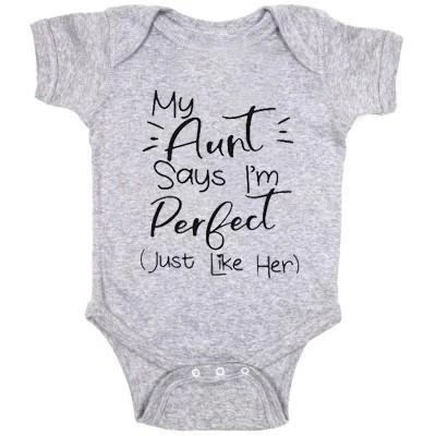 Белый хлопковый комбинезон боди для новорожденных с надписью I Am Perfect 2019 |