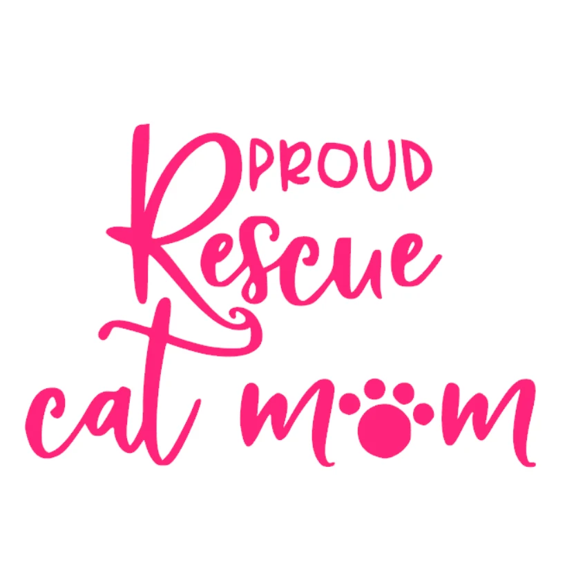 12*8 см наклейка с надписью Proud Rescue Cat Mum на окно автомобиля телефона ноутбука милые